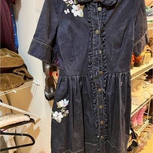 Katie Spade embroidered denim dress